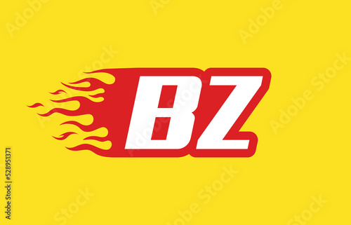 BZ or B Z fire logo vector design template. Speed flame icon letter for your project, company or application.