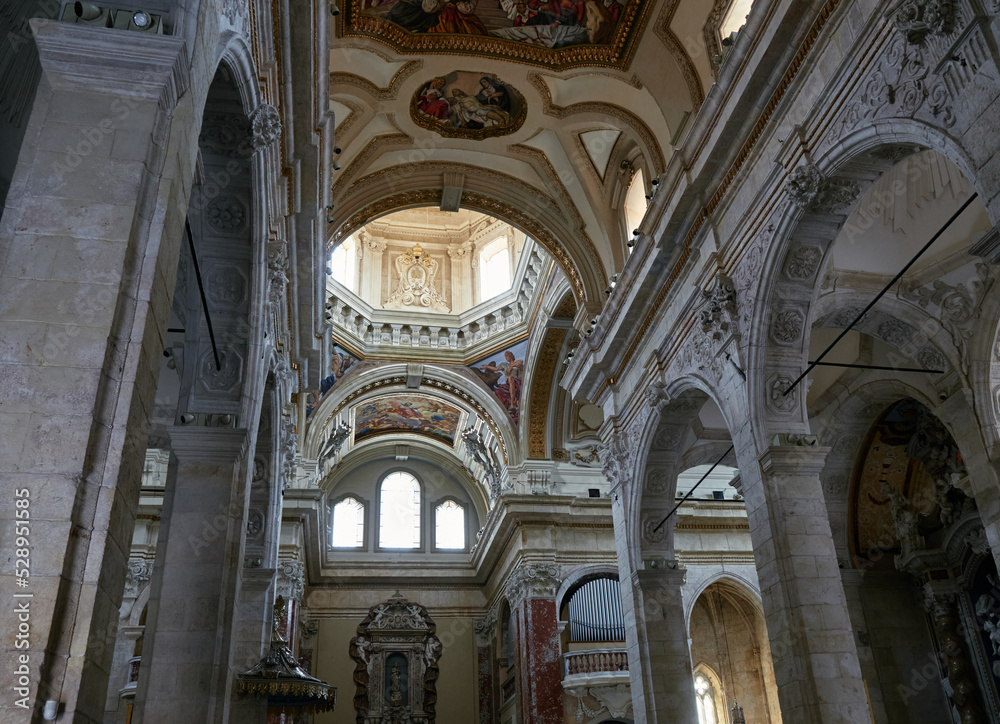 interior view of the Santa Maria (meaning Saint Mary) cathedral church in Castello quarter in Cagliari.