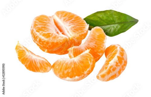 Tangerine on transparent background,