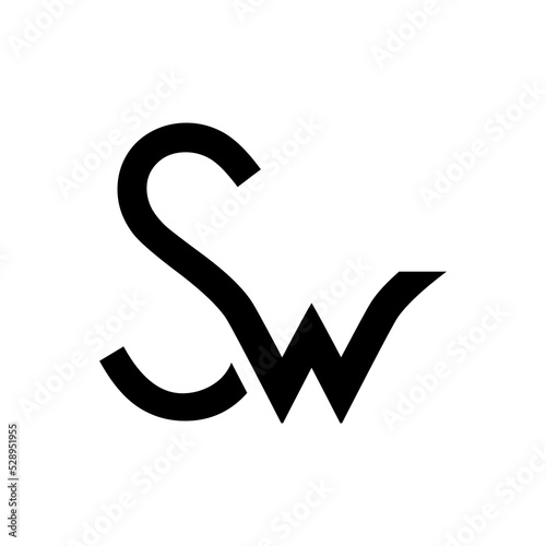SW icon logo design vector isolated on white background.