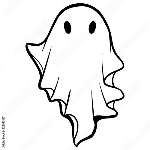 Retro Ghost Halloween design t-shirt design. Cute cartoon. vintage vector illustration