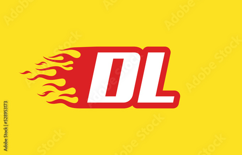 DL or D L fire logo vector design template. Speed flame icon letter for your project, company or application.