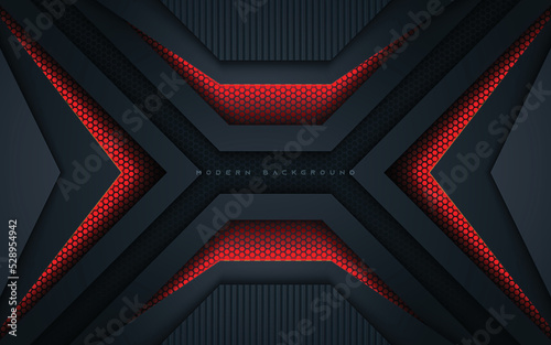 Black texture background dimension layers with red light effect