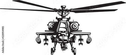 vector illustration of Military style attack helicopter