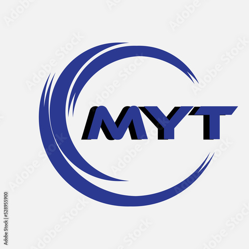 MYT letter logo design on background MYT creative initials letter logo concept. MYT letter design

 photo