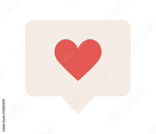 Like heart icon. Like notification sign. Social media concept. Vector flat illustration 