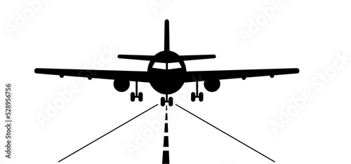 landing or soaring air plane line path. Take Off airplane, flight route with start point. Vector aircraft sign. Location pointer. Tracking, vacation, holliday. Travel pointer navigation. Tourism. 