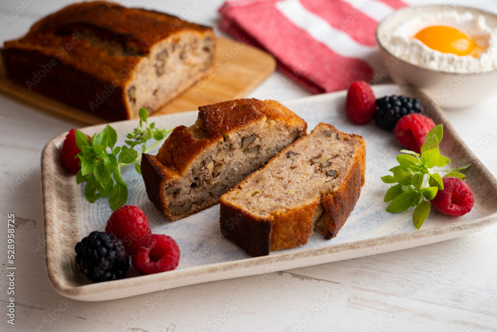 Vegan cake with nuts and red berries. Vegan cake with nuts and red berries.