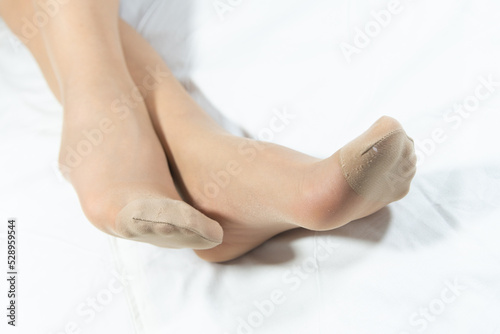 woman feet in stockings