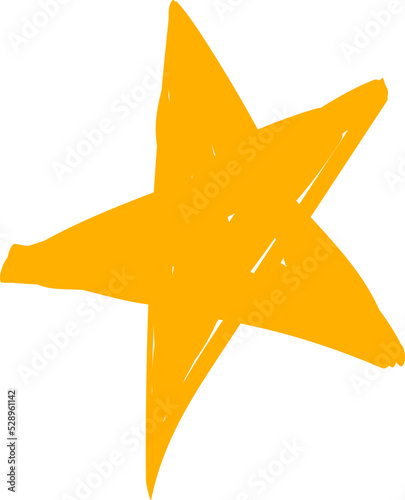 Hand Drawn Gold Star Vector Illustration