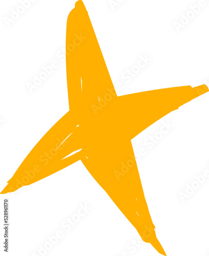 Hand Drawn Gold Star Vector Illustration