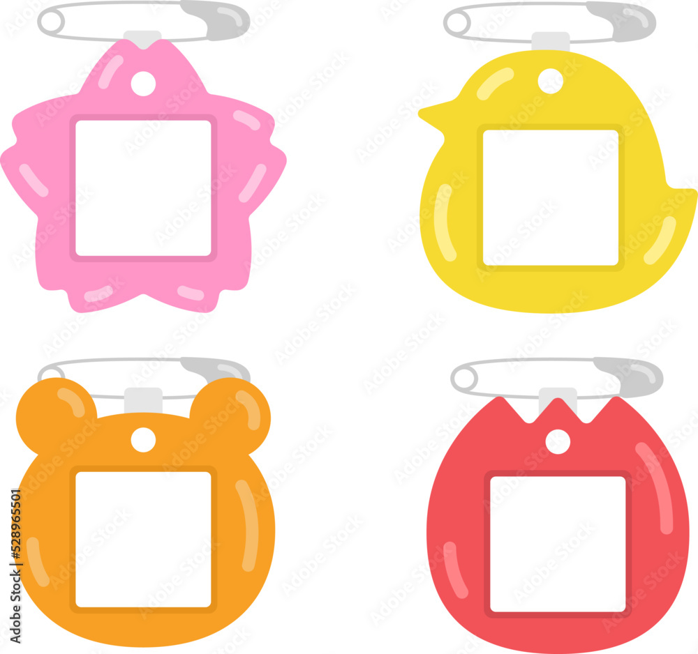 保育園の名札のイラストセット Stock-Vektorgrafik | Adobe Stock