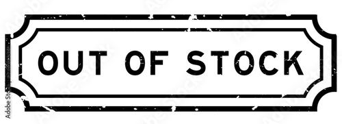 Grunge black out of stock word rubber seal stamp on white background