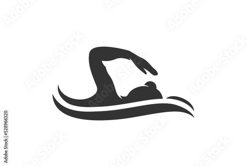 Simple Swimming Pool Silhouette Sea Ocean Water Wave Logo design inspiration
