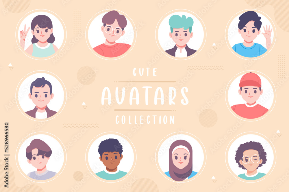 Fototapeta premium cute avatar collection vector design