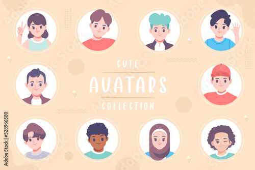 cute avatar collection vector design