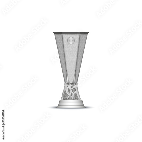 Europa League cup isolated on white background, European clubs football tournament trophy, realistic vector 3d model.