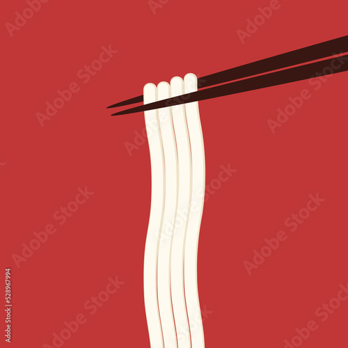 Udon noodles vector. White noodles. Japanese udon noodles.