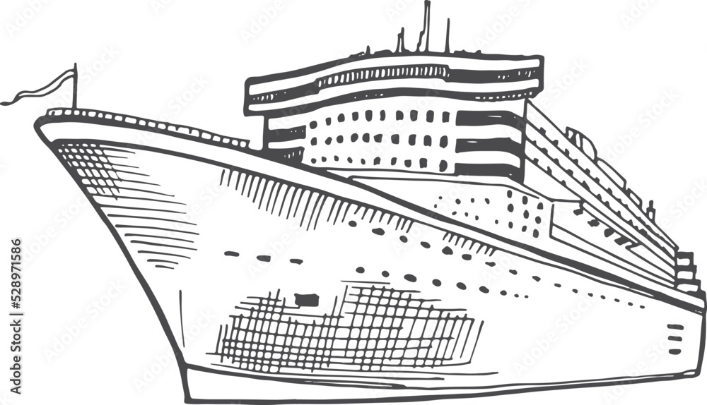 Sketch Cruise ship towed in  Newsday  Ship sketch Cruise ship Cruise