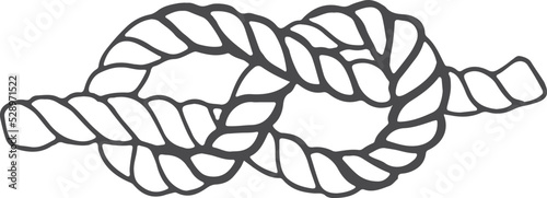 Sailor knot icon. Hand drawn marine cable