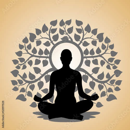 silhouette of a person meditating