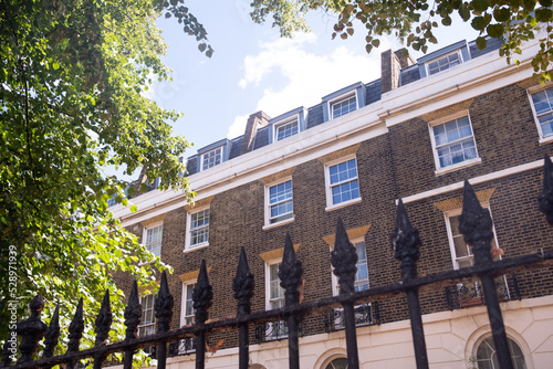 Typical brick terraced houses in Brixton area of Lambeth, south west London- UK photo