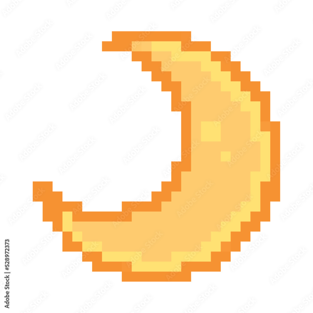 moon pixel art Stock Vector | Adobe Stock