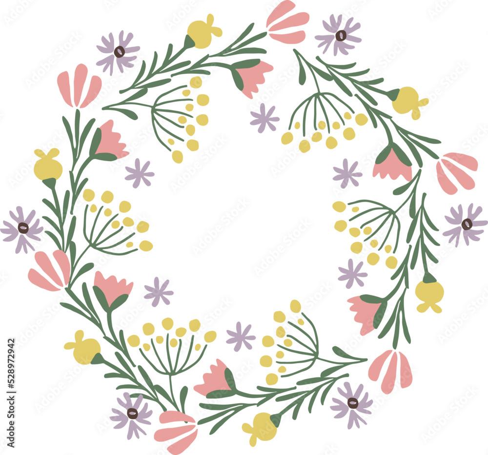 Flower ornamnet circle. Wedding invitation floral element