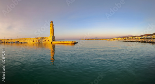 Sunset at the port of Rethymno