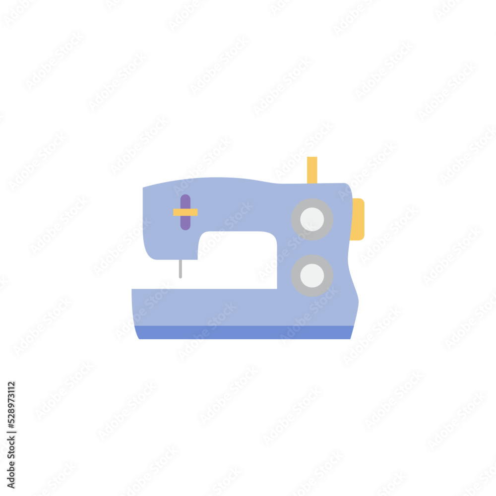 Sewing machine icon in color, isolated on white background 