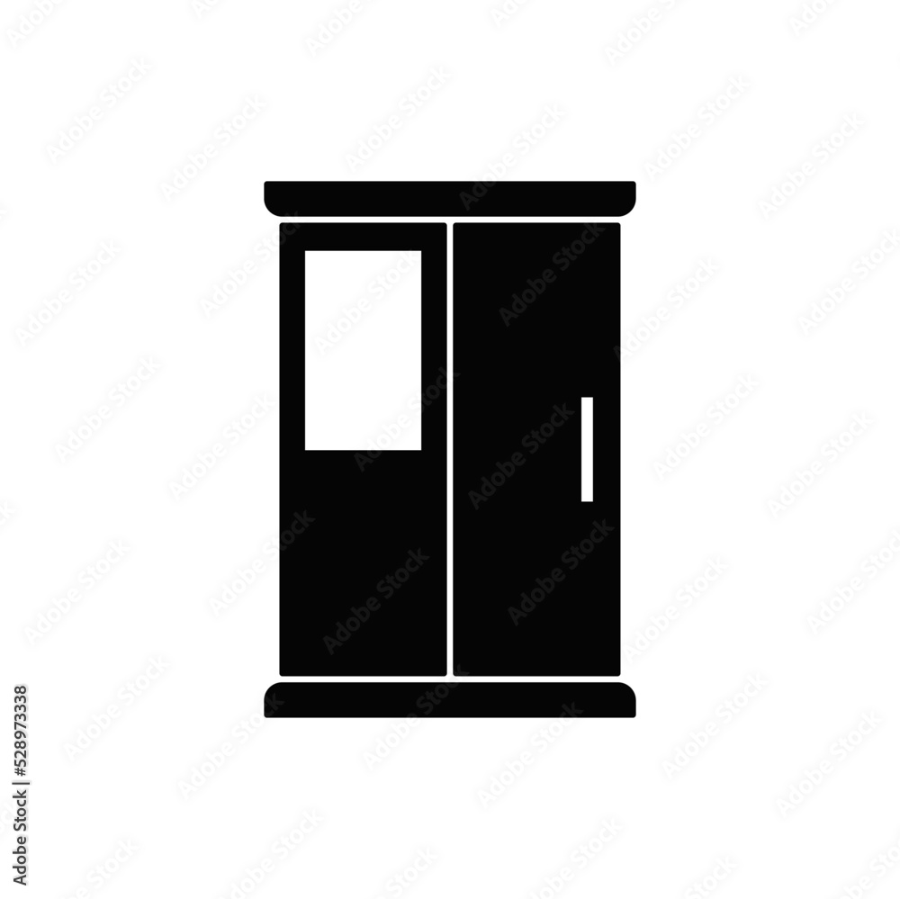 Cupboard icon in black flat glyph, filled style isolated on white background Cupboard icon in black flat glyph, filled style isolated on white background