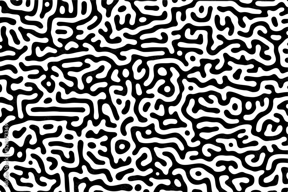 Turing ornament halftone puzzle pattern. grunge generative algorithm