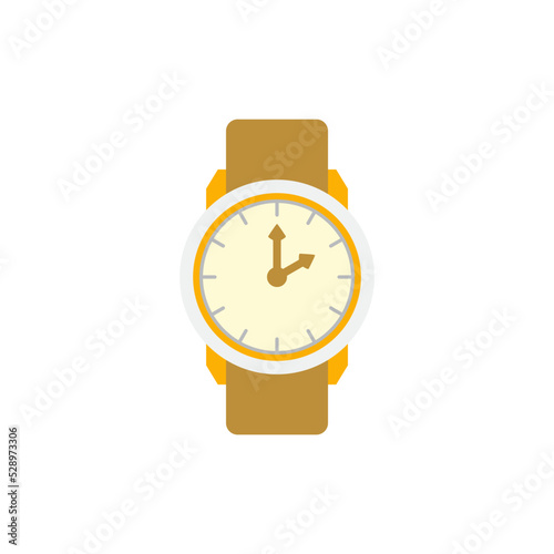 wrist watch icon in color, isolated on white background 