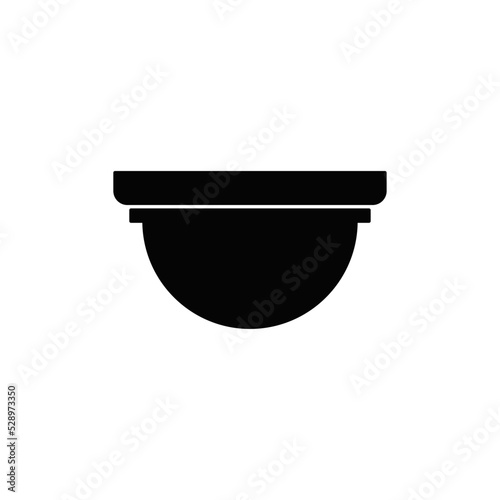 Dome light icon in black flat glyph, filled style isolated on white background
