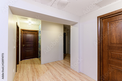 Russia, Moscow- May 21, 2020: interior apartment corridor, hallway, doors