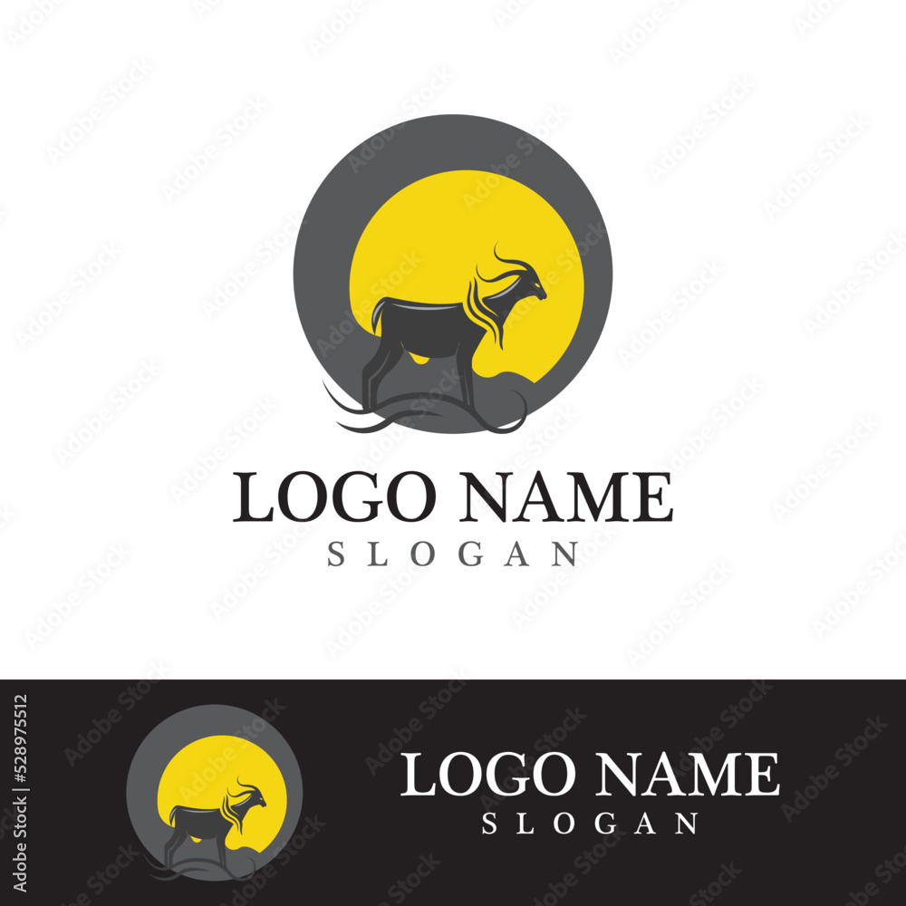 Goat logo template vector icon