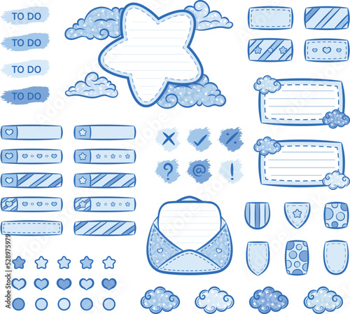 collection of digital printable frame notes with planners sticker and sticky notes pack