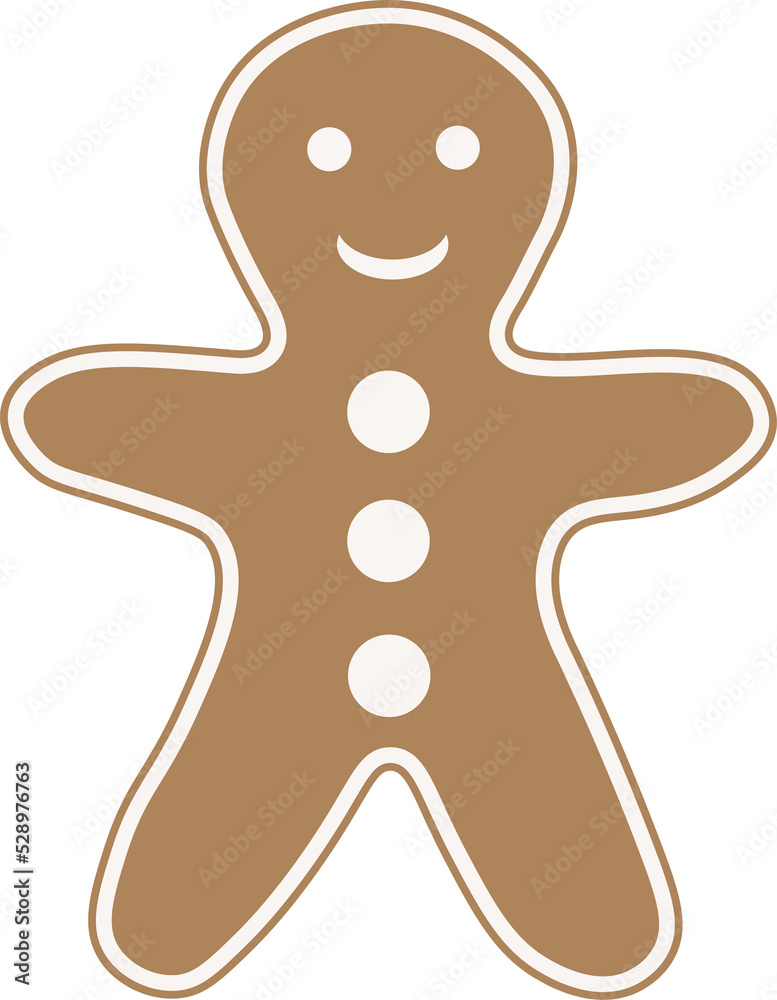 Obraz premium Christmas gingerbread vector in white transparent background