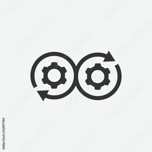 Devops icon. Development icon vector. Devops vector illustration on isolated background. Development sign for mobile concept and web design