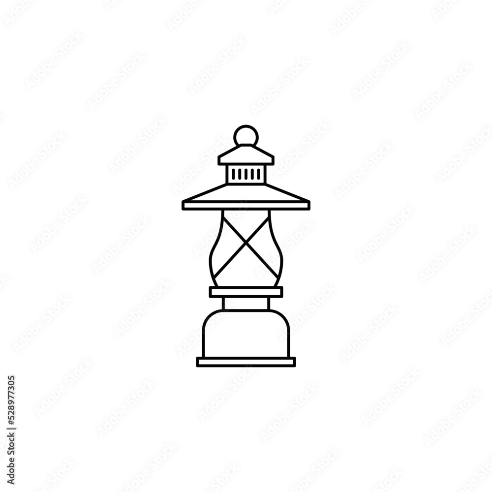 Lantern light icon in line style icon, isolated on white background Lantern light icon in line style icon, isolated on white background
