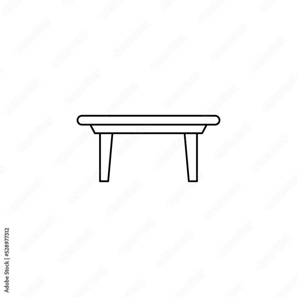 Dinning table icon in line style icon, isolated on white background Dinning table icon in line style icon, isolated on white background