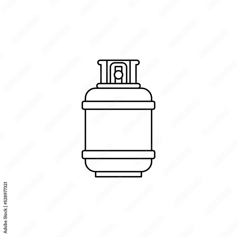 Cylinder gas icon in line style icon, isolated on white background