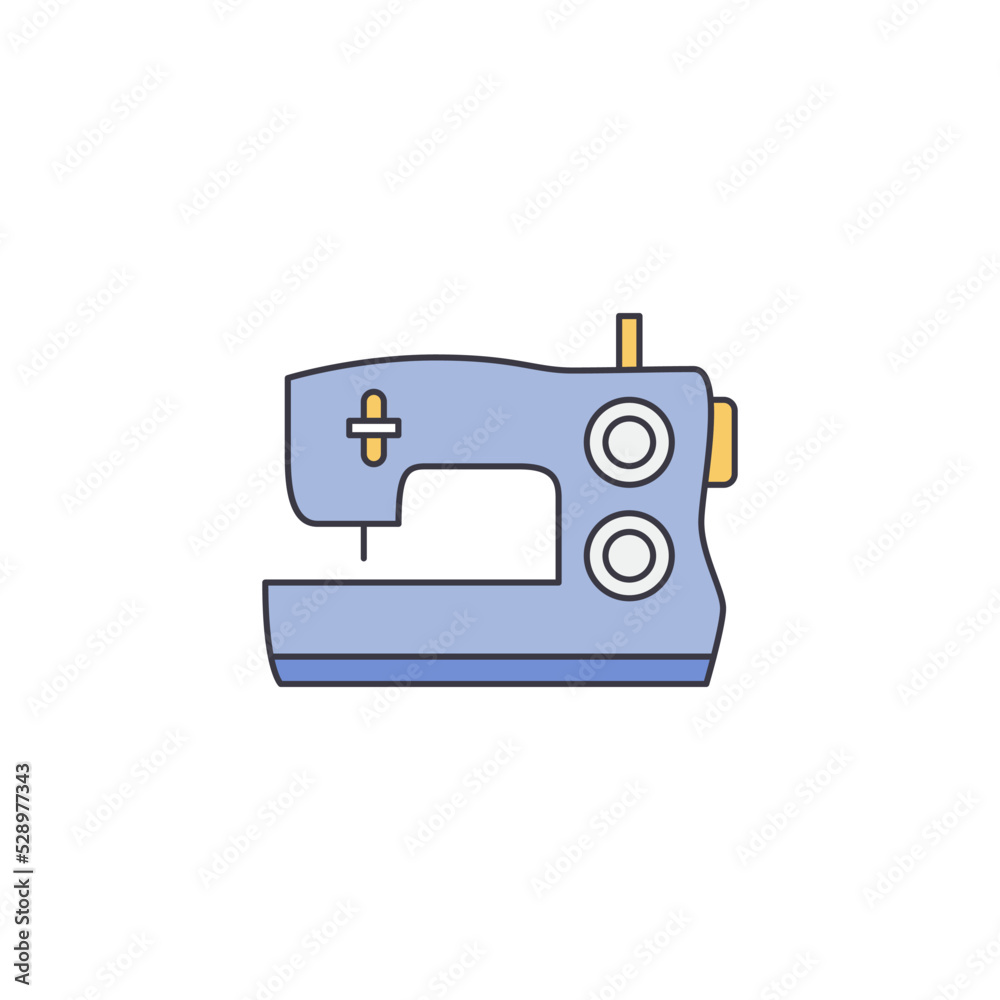 Sewing machine icon in color, isolated on white background Sewing machine icon in color, isolated on white background