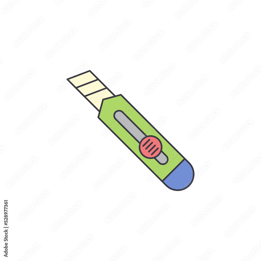 Cutter paper icon in color, isolated on white background 