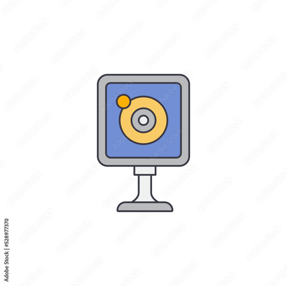 Webcam icon in color, isolated on white background Webcam icon in color, isolated on white background