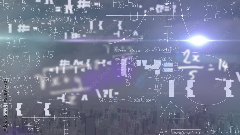 Animation of data processing over mathematical equations Animation of data processing over mathematical equations
