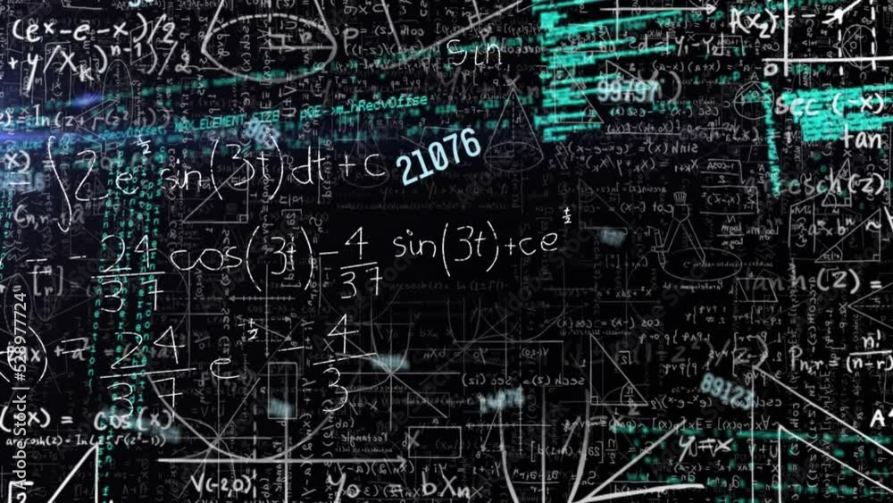 Animation of data processing over mathematical equations Animation of data processing over mathematical equations