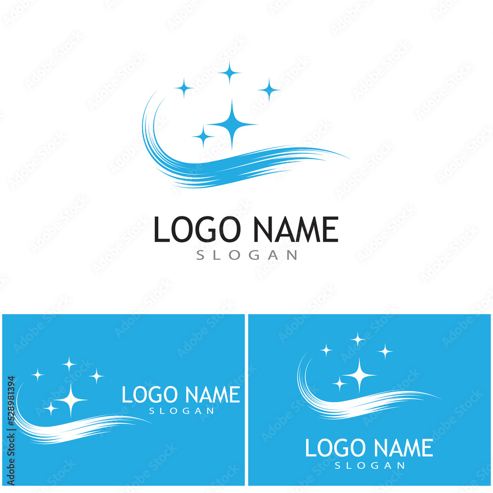 Fototapeta premium cleaning clean service logo icon vector template