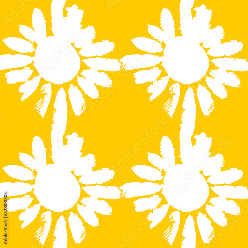 Yellow pattern for tiles talavera spanish style, vector illustration, sun symbol