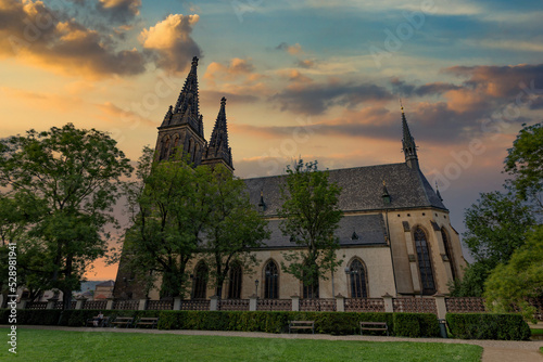 Basilica of Saint Peter and Paul (Bazilika svateho Petra a Pavla - in czech), Prague, Czechia - old gothic church.